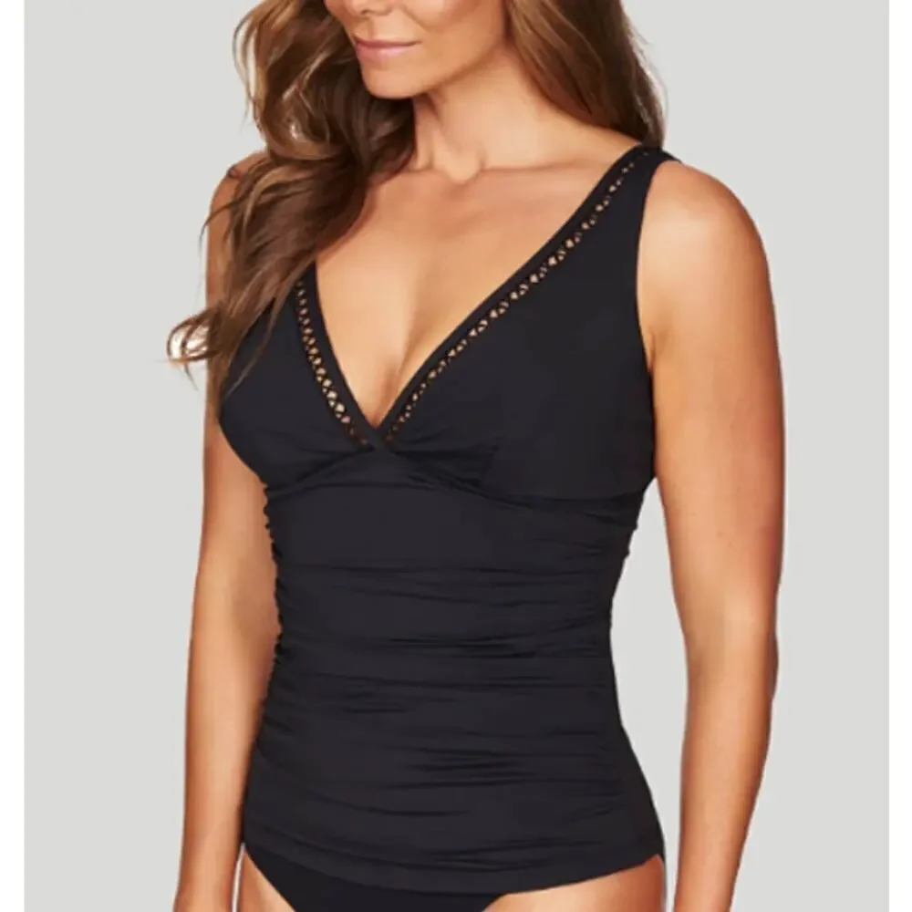 Sea Level Lola Tankini Top  Black  NWT US  4